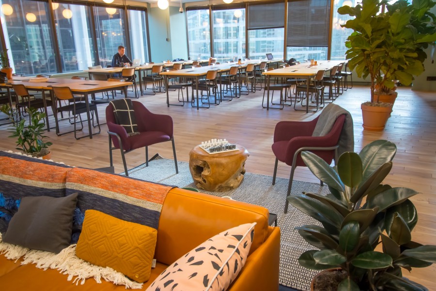 WeWork Burrard Vancouver Common Area and Hot Desks